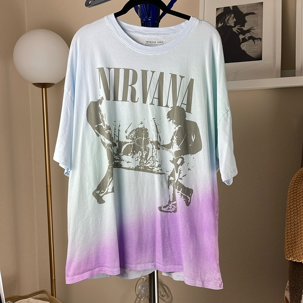 American Eagle Nirvana oversized ombré tee XXL
